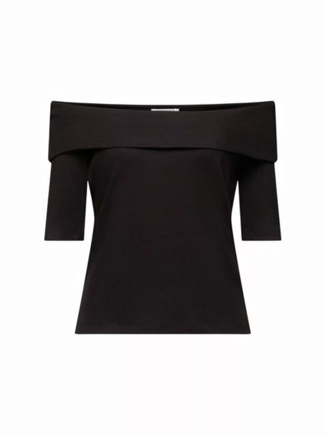 Esprit Langarmshirt Geripptes, schulterfreies T-Shirt (1-tlg) günstig online kaufen