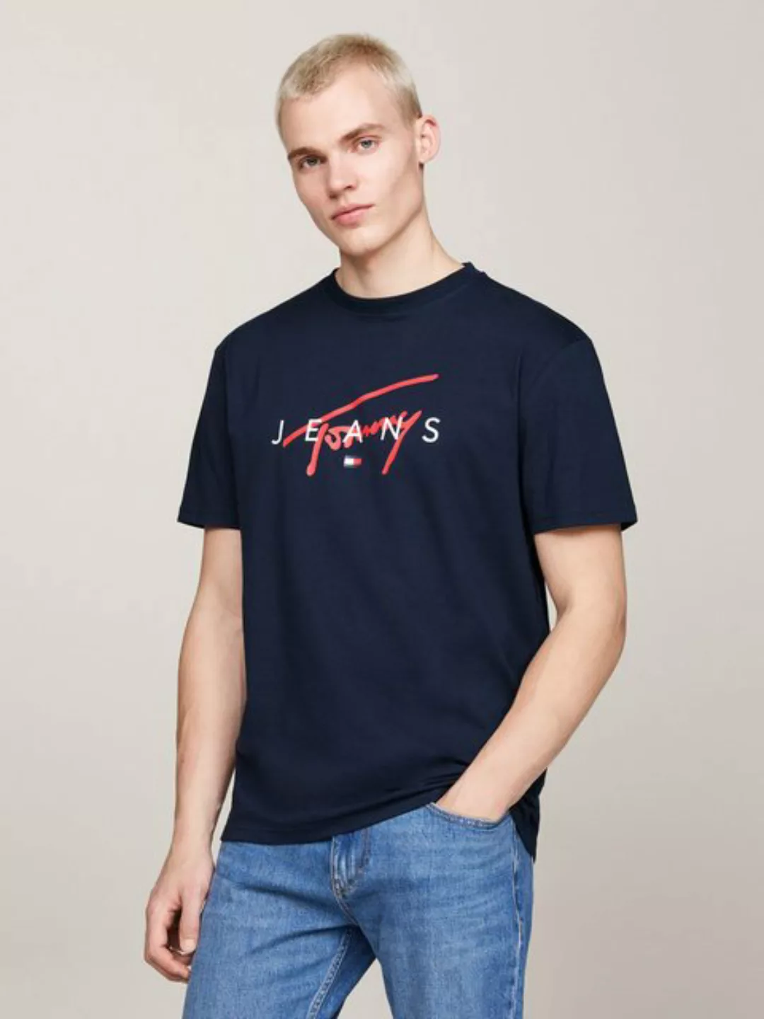 Tommy Jeans T-Shirt TJM REG SIGNATURE TWIST TEE EXT großes Signatur-Logo au günstig online kaufen