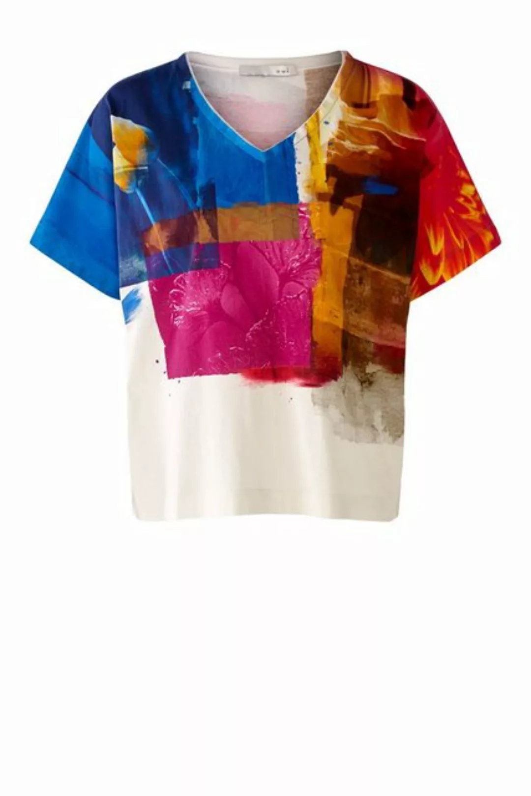 Oui T-Shirt Oui Damen T-Shirt V-Ausschnitt 38 (1-tlg) günstig online kaufen