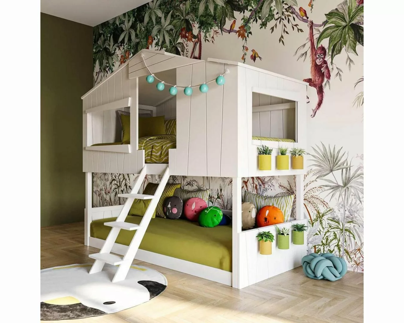 Artkid Hochbett ArtKid Ronja Etagenbett 90x200cm mit Treppe, Hochbett, Holz günstig online kaufen