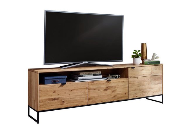 Main Möbel TV-Schrank TV Element 180x57cm "Hamburg" Wildeiche & Stahl schwa günstig online kaufen