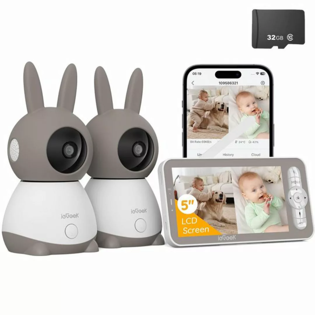 ieGeek Video-Babyphone Babyphone mit Kamera 2K/3MP 5 Zoll WiFi Video Babyph günstig online kaufen