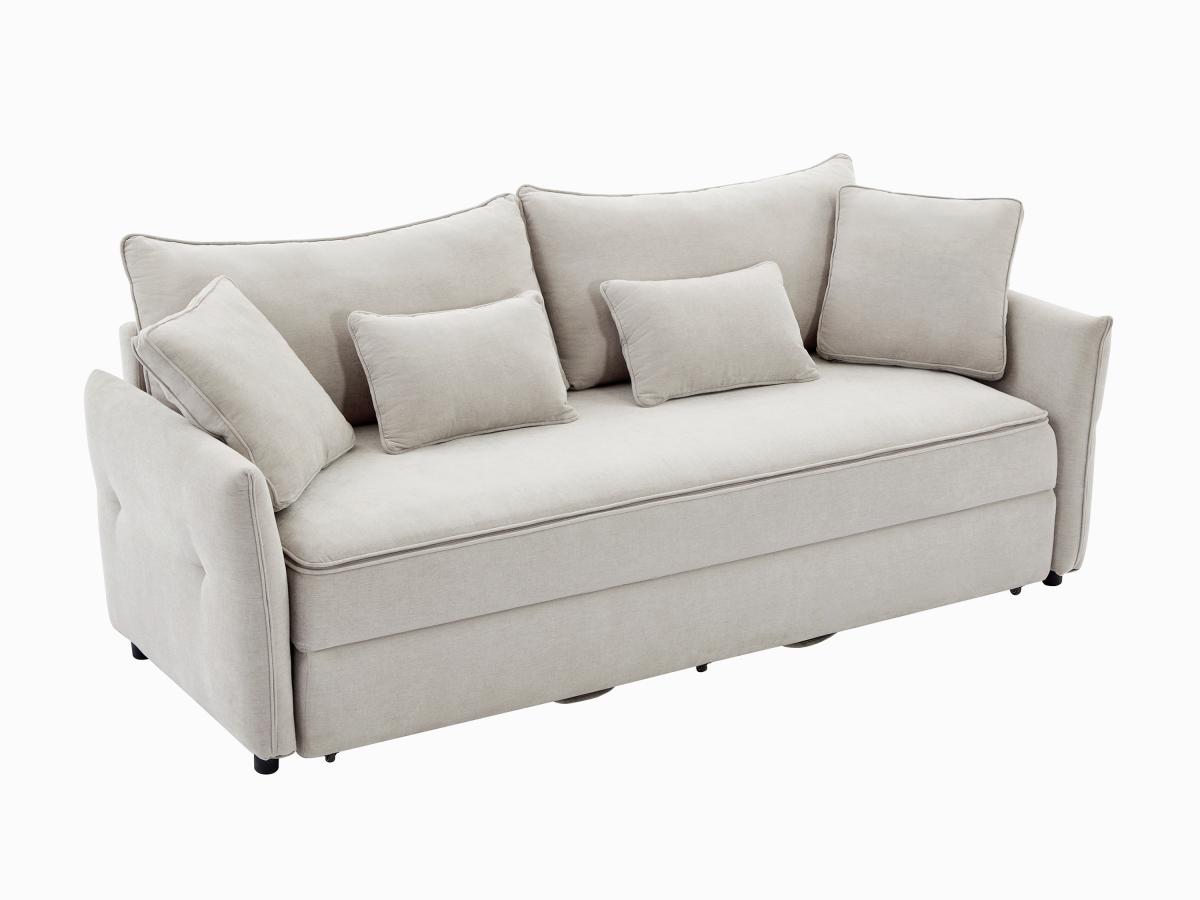 Sofa mit Schlaffunktion 3-Sitzer - Sitzfläche mit Memory Schaum - Stoff - B günstig online kaufen