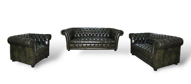 Salottini Polstergarnitur Chesterfield Winchester Deluxe Sofagarnitur Leder günstig online kaufen