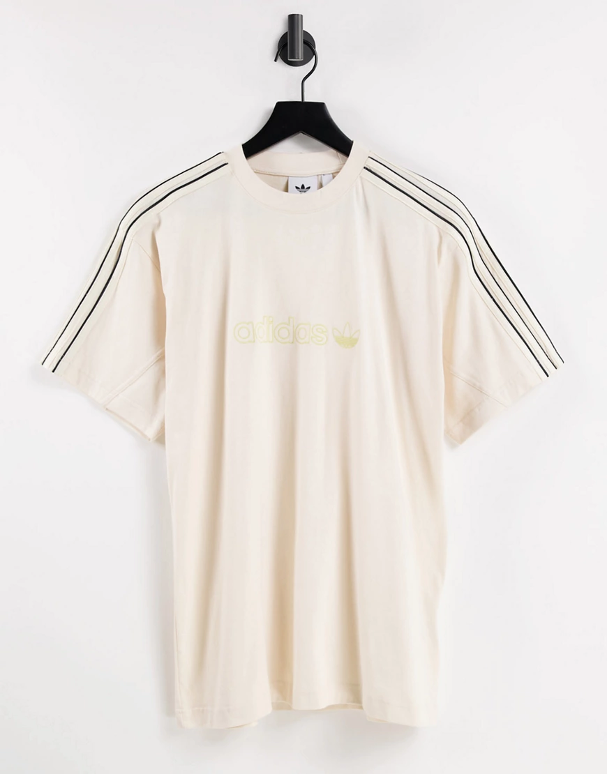Adidas Originals Shadow Stripe Kurzärmeliges T-shirt L Wonder White / Black günstig online kaufen
