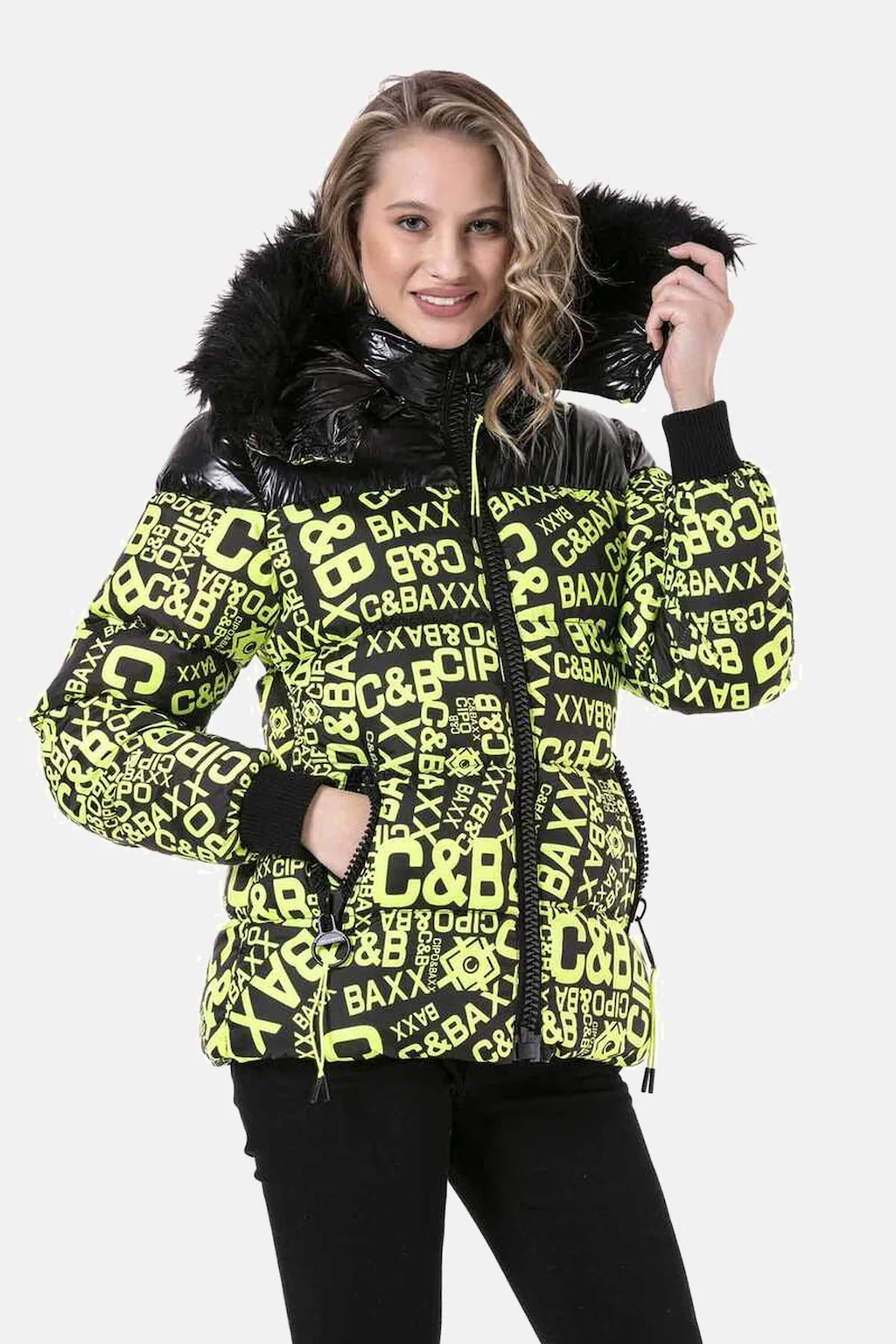 Cipo & Baxx Winterjacke "Jacken", mit Kapuze, mit modischem Allover-Print, günstig online kaufen