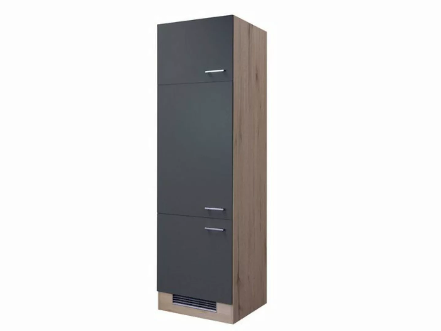 Flex-Well Hochschrank Geräteschrank für Kühlschrank - 60 cm breit - Basaltg günstig online kaufen