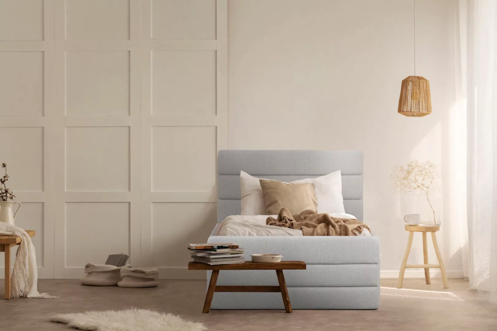 OTTO products Polsterbett "Merrit", Quernaht im Kopf- und Fußteil, in 5 Bre günstig online kaufen