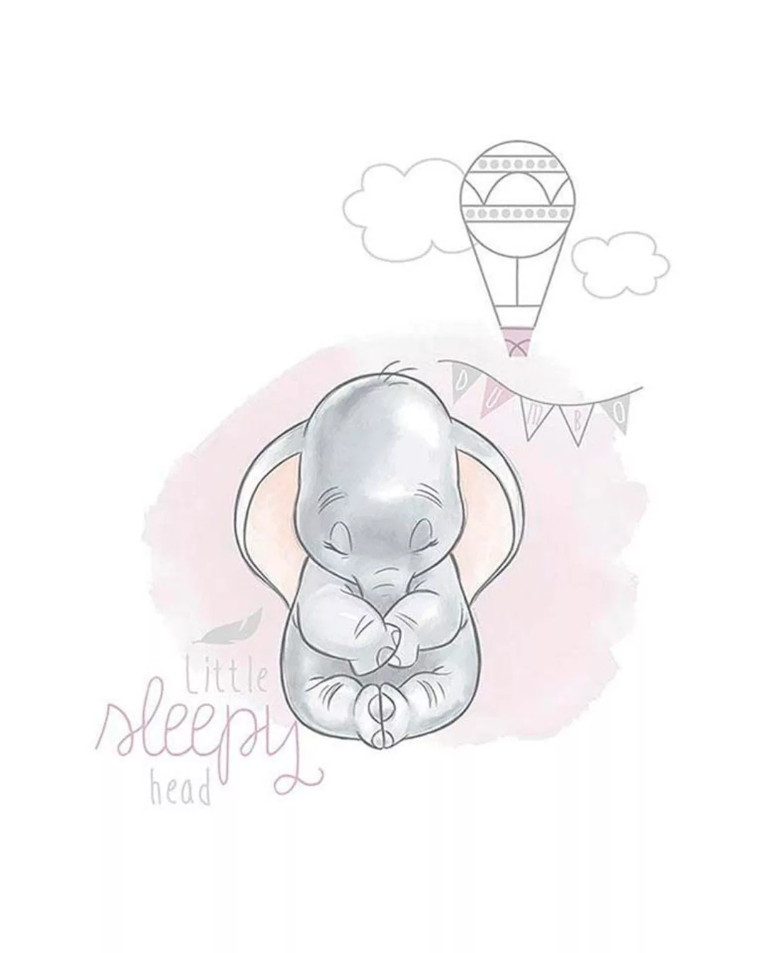 Komar Poster "Dumbo Sleepy", Disney, (1 St.), Kinderzimmer, Schlafzimmer, W günstig online kaufen