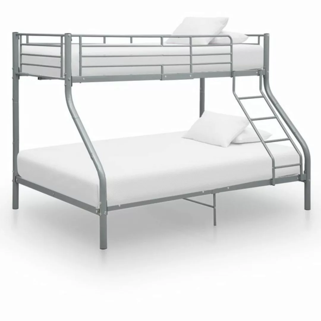 furnicato Bett Etagenbettgestell Grau Metall 140x200 cm/90x200 cm günstig online kaufen