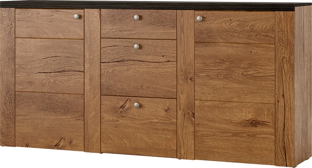 Home affaire Sideboard "Larona, zeitlose Kommode mit 2 Türen, 3 Schubkästen günstig online kaufen