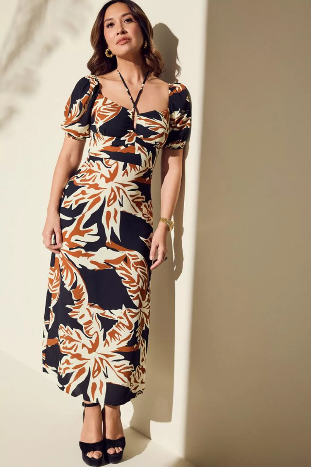 Myleene Klass Midikleid Myleene Klass tropisches Kleid mit Bindeschleife (1 günstig online kaufen