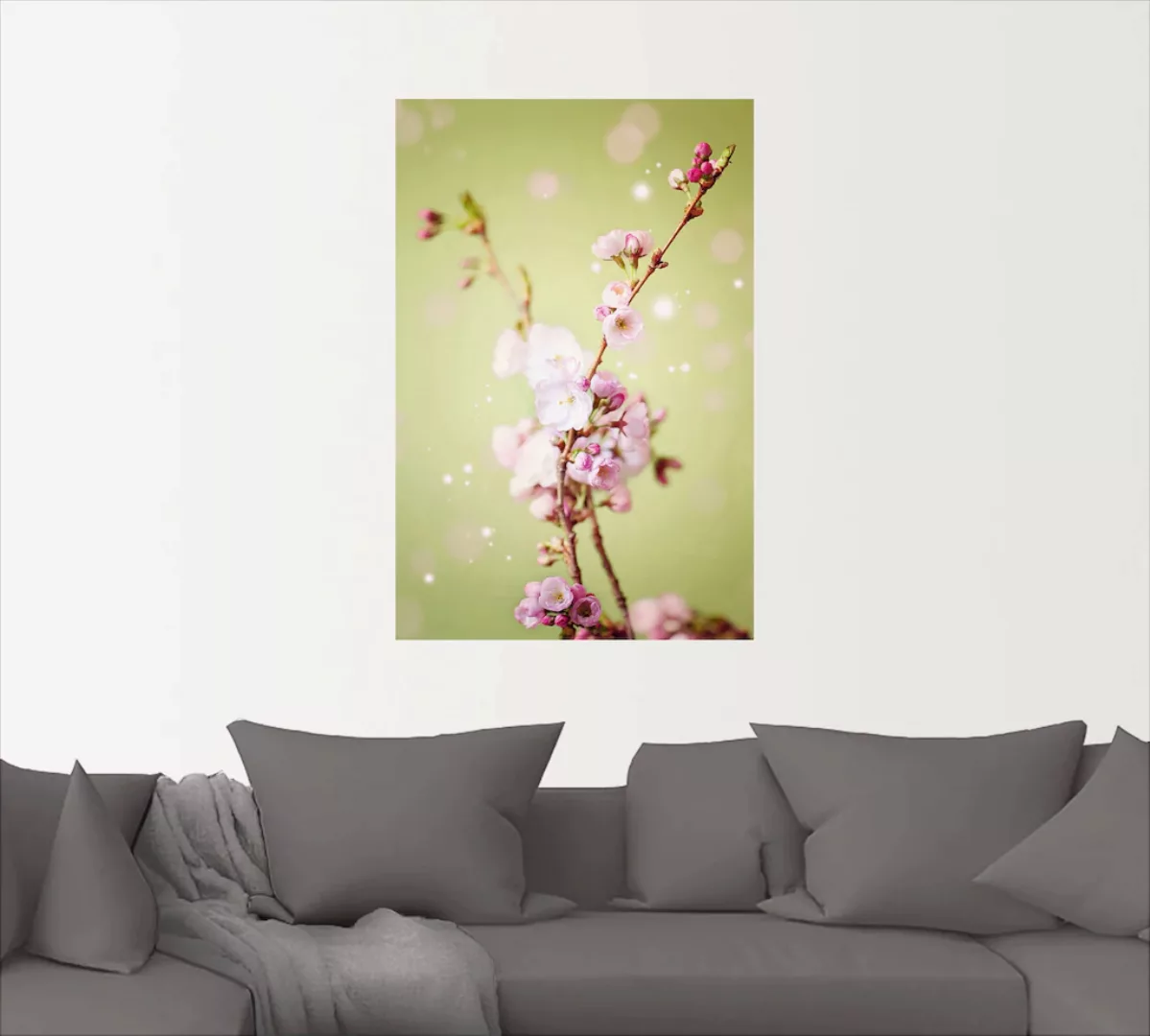 Artland Wandbild "Kirschblütenzweig", Blumen, (1 St.), als Leinwandbild, Wa günstig online kaufen