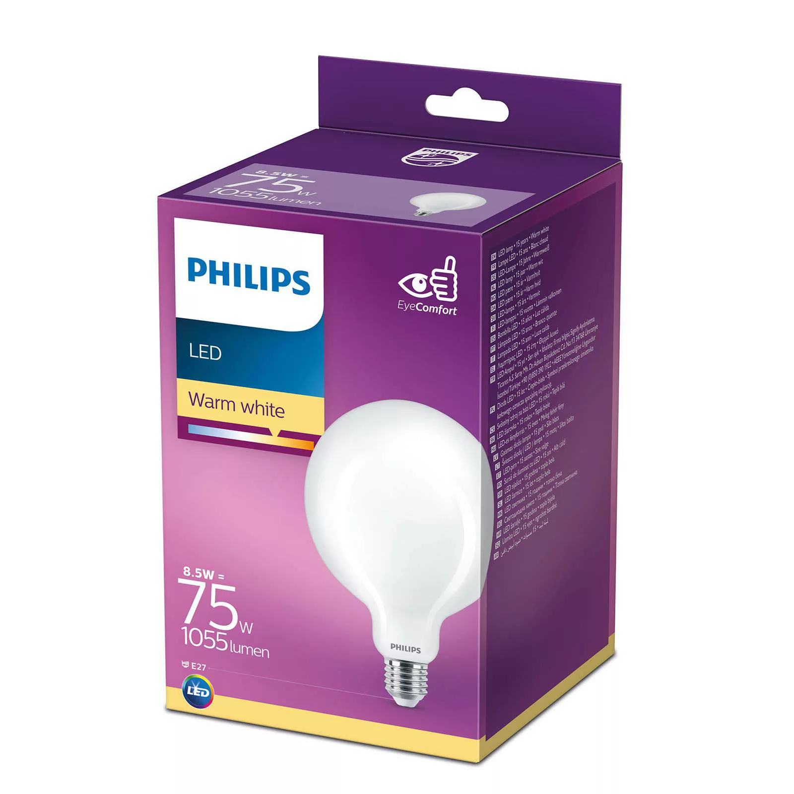 Philips LED Classic Globelampe E27 G120 8,5W matt günstig online kaufen