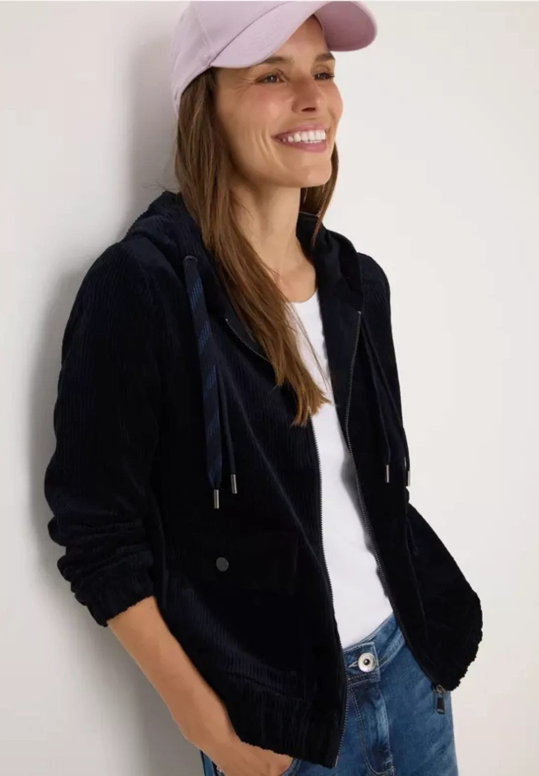 Cordjacke mit Kapuze günstig online kaufen