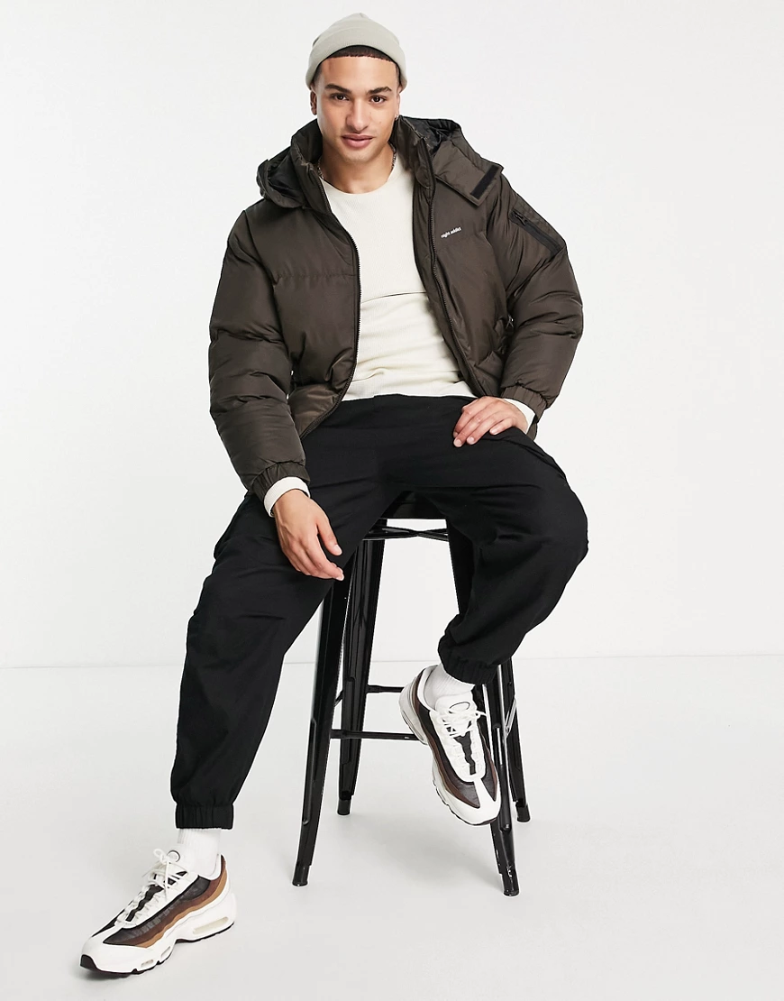 Night Addict – Wattierte Steppjacke in Braun günstig online kaufen