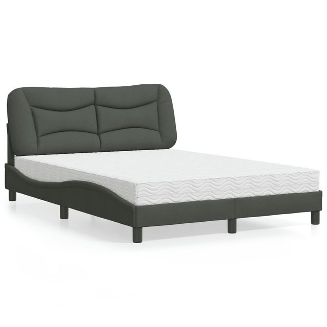 vidaXL Bett Bett mit Matratze Dunkelgrau 120x200 cm Stoff günstig online kaufen