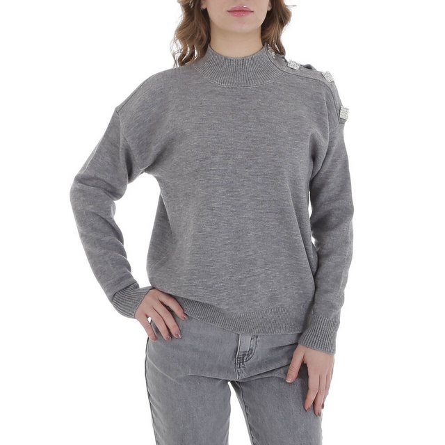 Ital-Design Strickpullover Damen Freizeit (88578864) Strass Stretch Strickp günstig online kaufen