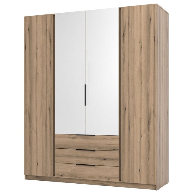 Selsey Kleiderschrank KAJA 4-türig mit Soft-Close, Kleiderstange und 11 Reg günstig online kaufen