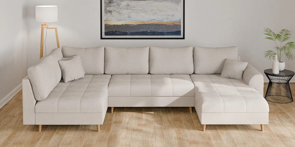 Home affaire Wohnlandschaft "CHARRE U-Form mit Ottomane, Maße B/T/H: 310/16 günstig online kaufen