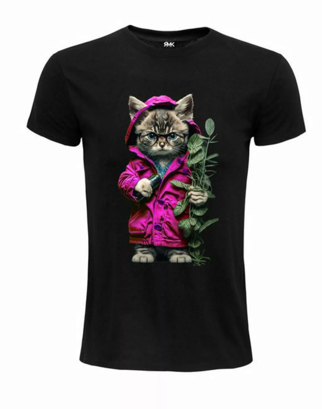 RMK T-Shirt Damen Shirt Top kurzarm Freizeit Rundhals Blume Garten "Cat Kat günstig online kaufen