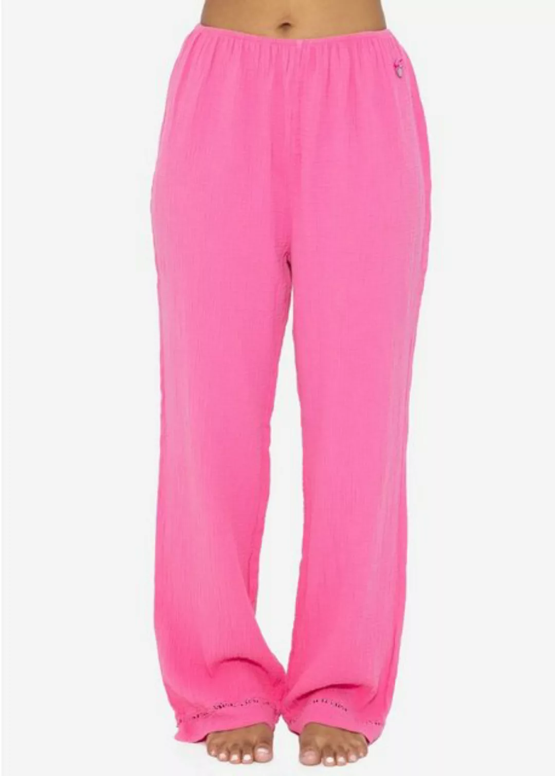 SASSYCLASSY Pyjamahose Lässige Pyjamahose aus Musselin günstig online kaufen