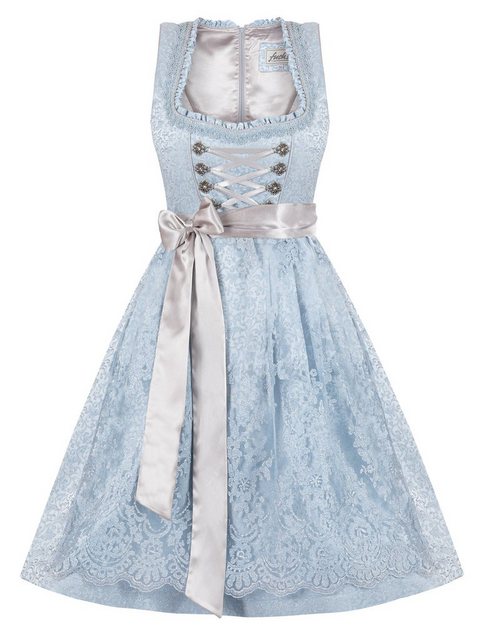 Trachten24.de Dirndl Midi Dirndl Leoni hellblau (2-tlg) Rockteil 60cm günstig online kaufen