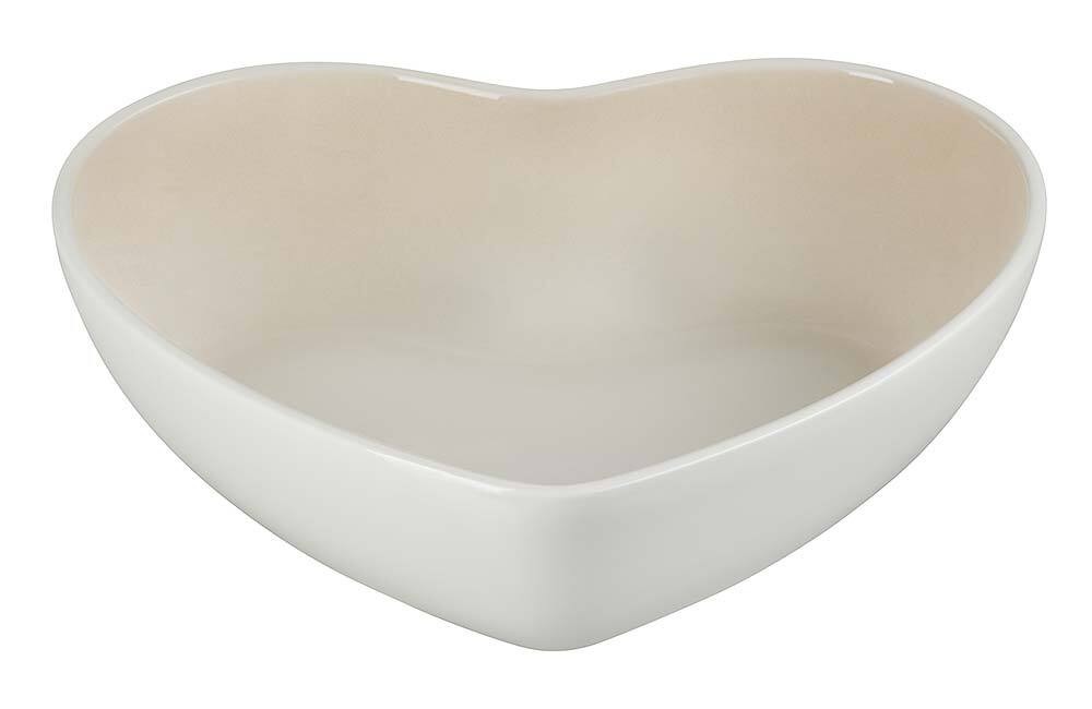 Le Creuset Servierschale Herzform Steinzeug Meringue 30cm günstig online kaufen