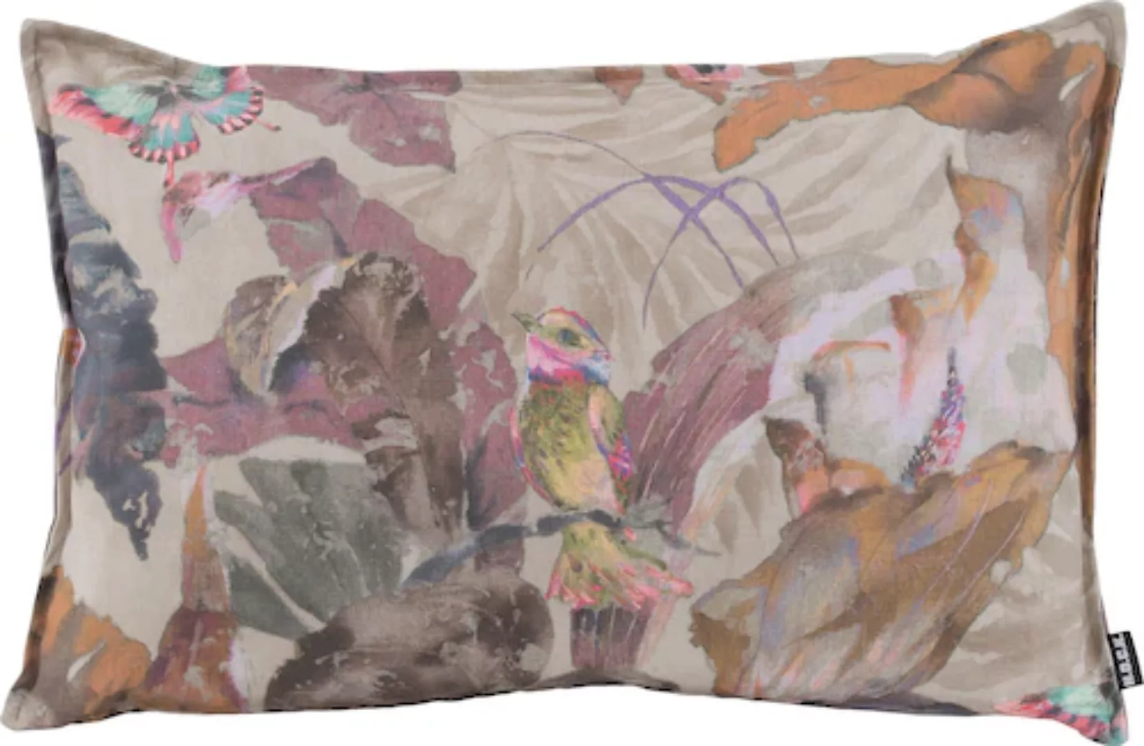 H.O.C.K. Dekokissen »Lilly Love«, mit Vogelprint in Aquarelloptik, Kissenhü günstig online kaufen