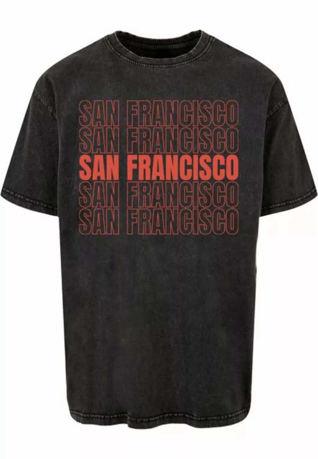 Merchcode T-Shirt Merchcode Herren San Francisco Acid Washed Heavy Oversize günstig online kaufen