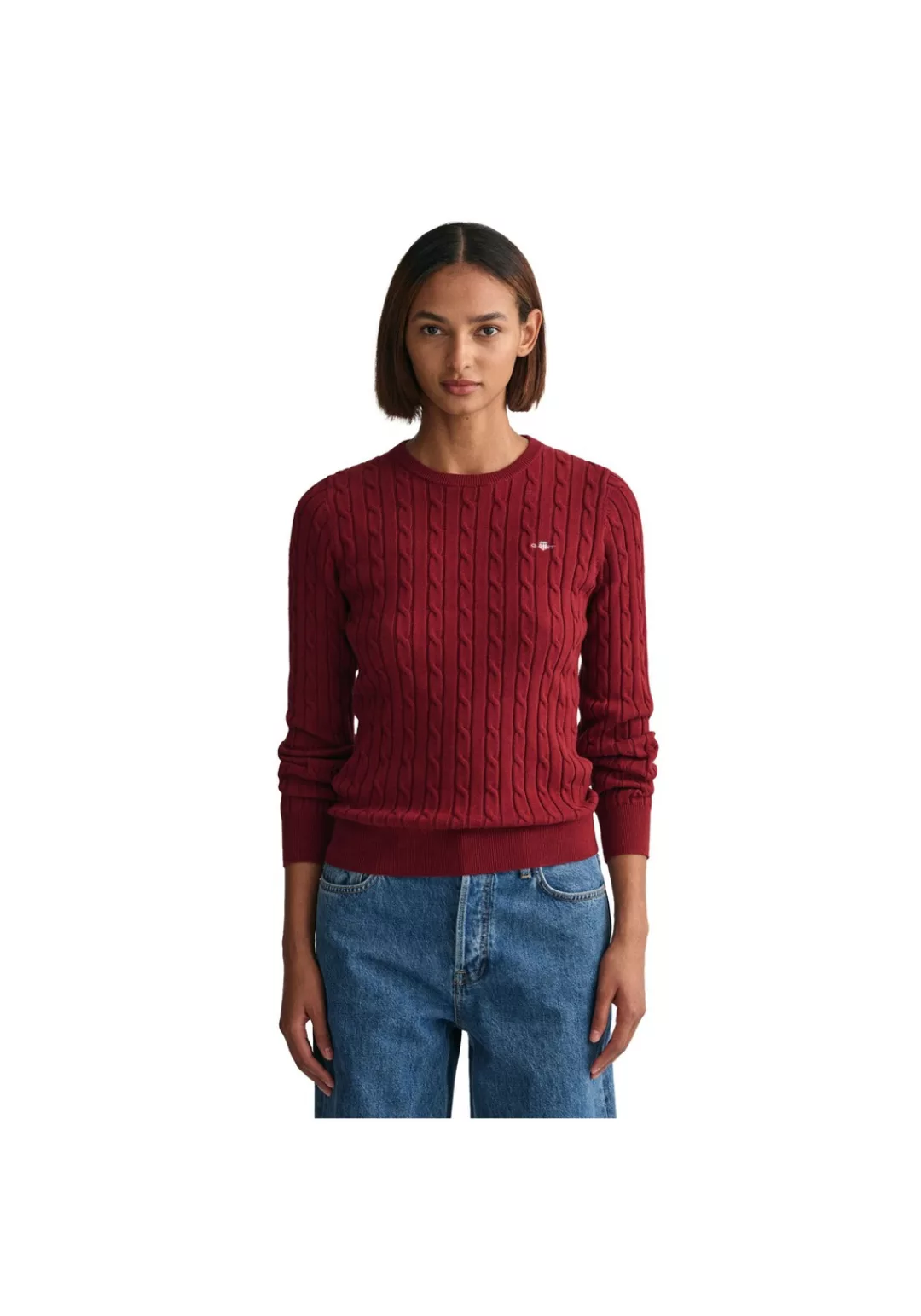 Gant Sweater "Strickpullover STRETCH COTTON CABLE C-NECK" günstig online kaufen