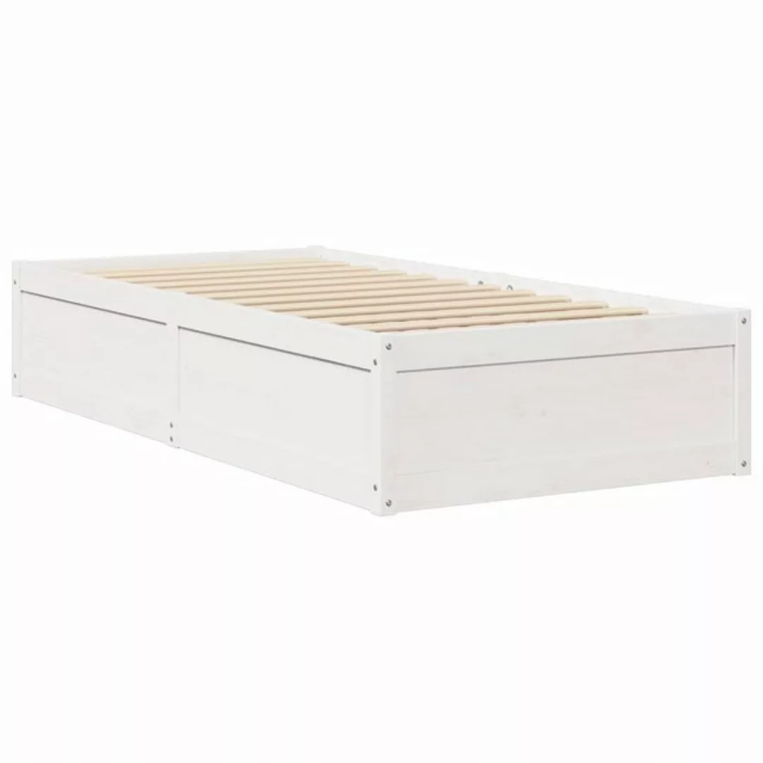 vidaXL Bett, Massivholzbett ohne Matratze Weiß 75x190 cm Kiefernholz günstig online kaufen