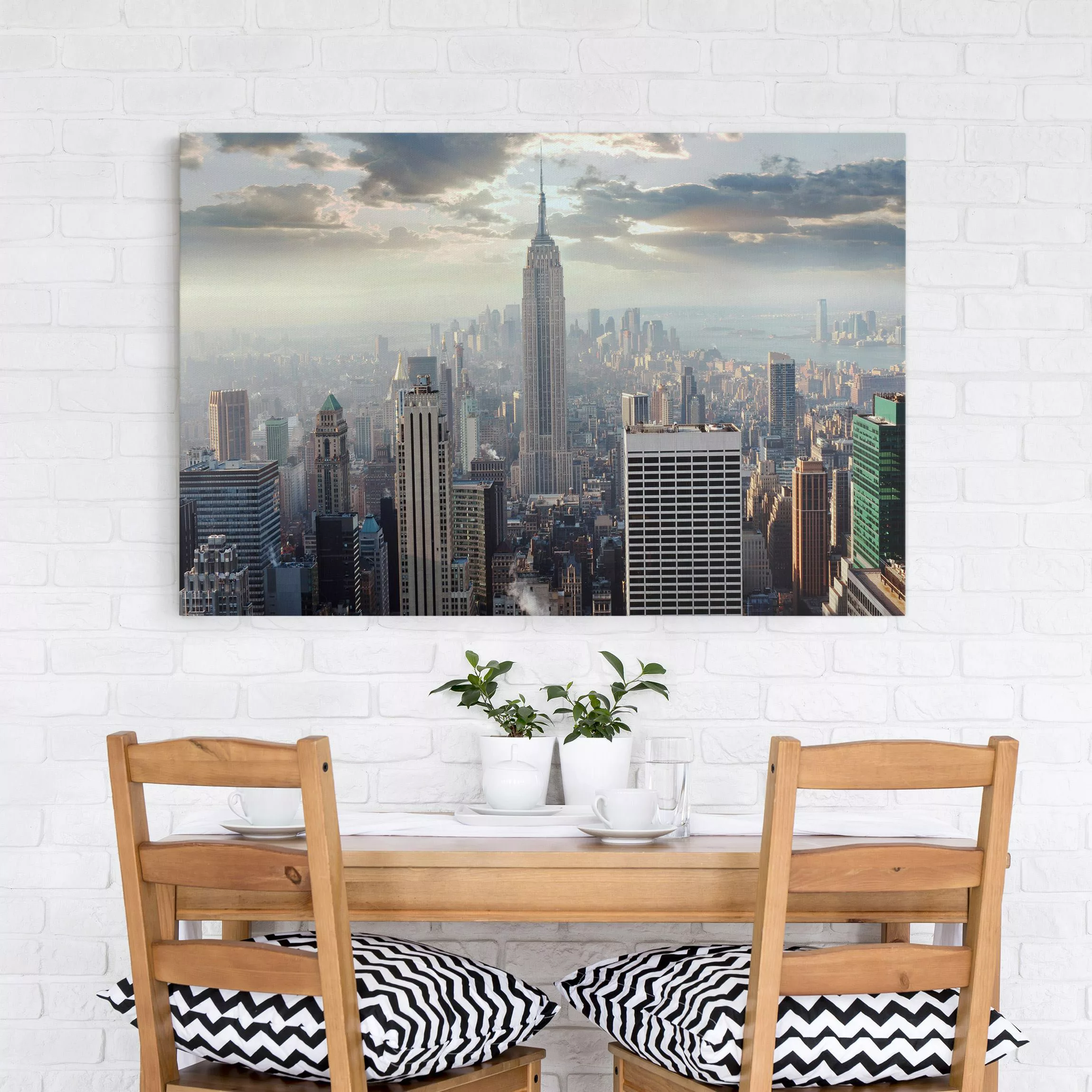 Leinwandbild New York - Querformat Sonnenaufgang in New York günstig online kaufen