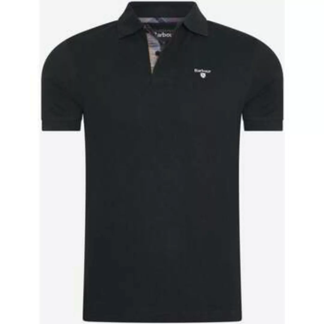 Barbour  T-Shirts & Poloshirts Piqué-Poloshirt mit Schottenmuster - schwarz günstig online kaufen