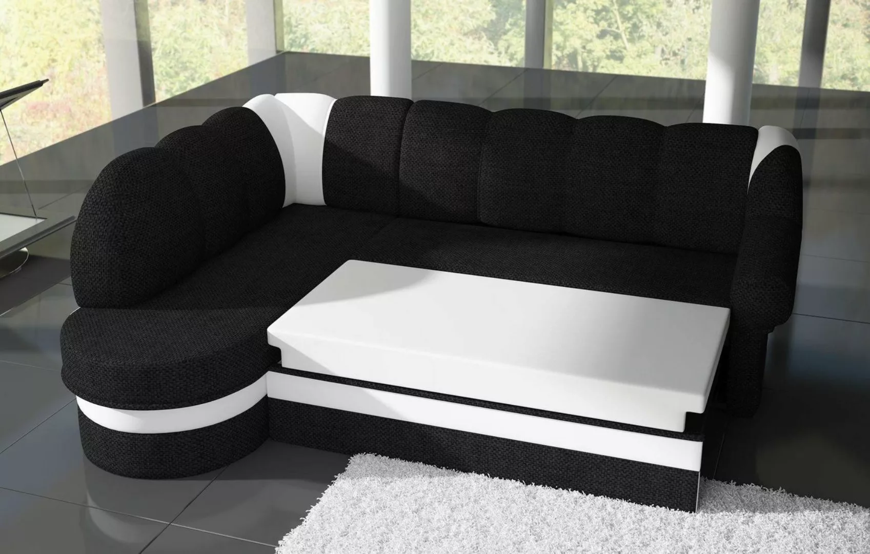 JVmoebel Ecksofa Funktions Couch Schlafsofa Sofa Polster Wohnzimmer Ecksofa günstig online kaufen