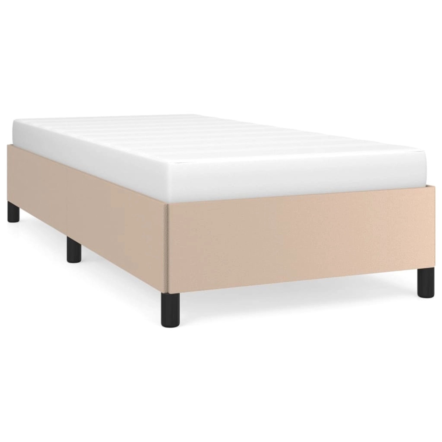 vidaXL Bett, Bettgestell Cappuccino-Braun 100x200 cm Kunstleder günstig online kaufen