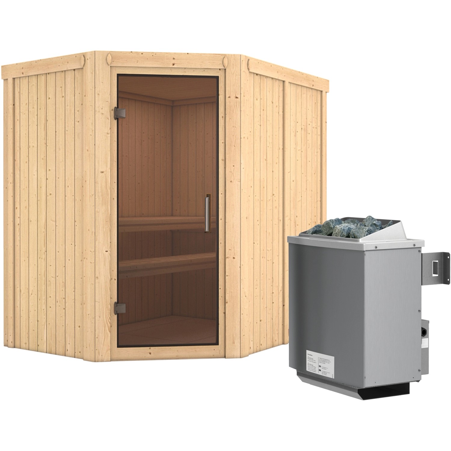 Karibu Sauna-Set Cleo inkl. Ofen 9 kW mit integr. Steuerung günstig online kaufen