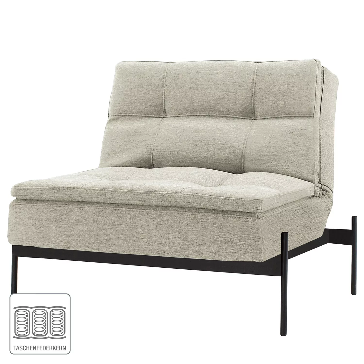 home24 Innovation Möbel Sessel Dublexo IV Beige Strukturstoff mit Schlaffun günstig online kaufen
