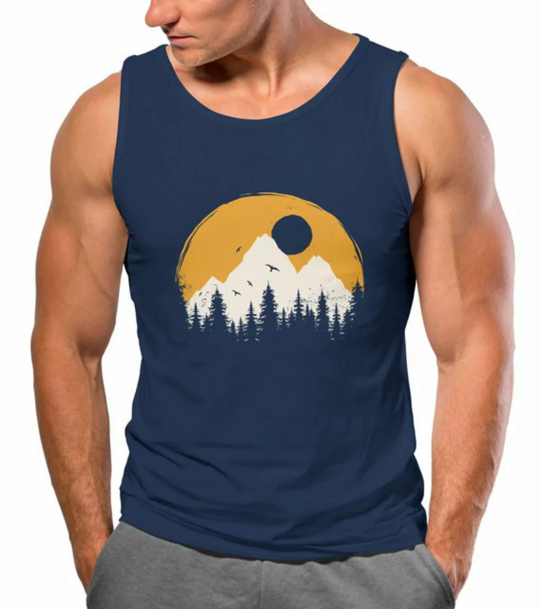 Neverless Tanktop Herren Tank-Top Outdoor Print Natural Badge Logo Wandern günstig online kaufen