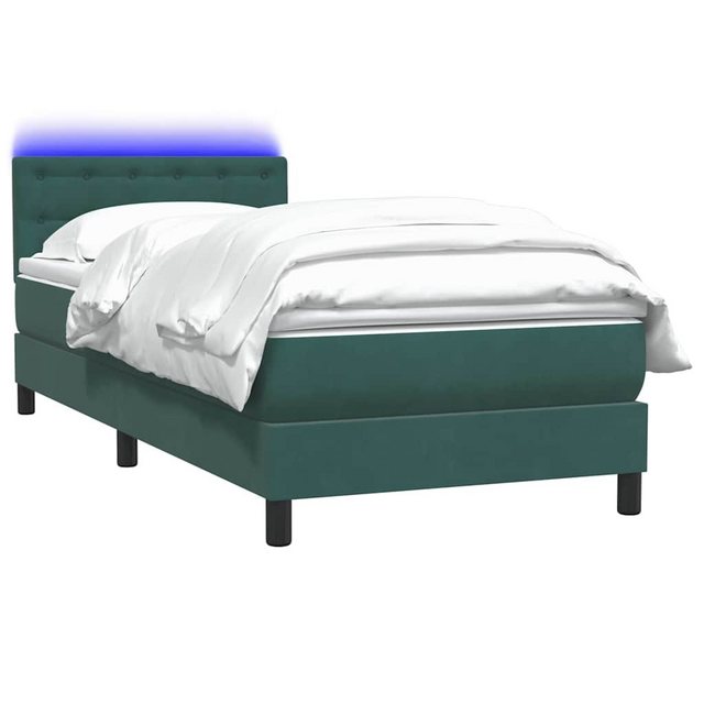 vidaXL Bett Boxspringbett mit Matratze Dunkelgrün 80x210 cm Samt günstig online kaufen