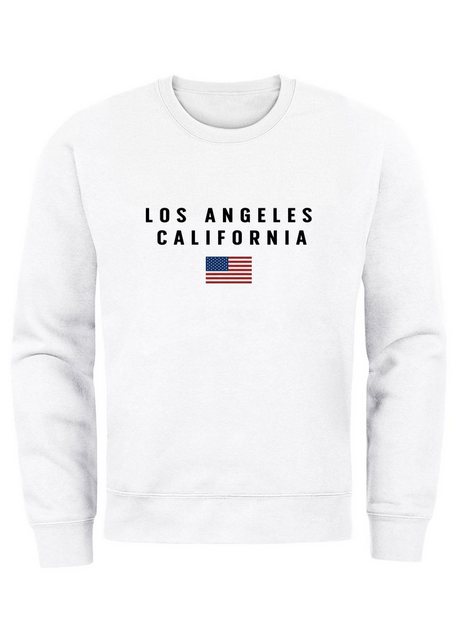 Neverless Sweatshirt Sweatshirt Herren Bedruckt Schriftzug California Los A günstig online kaufen