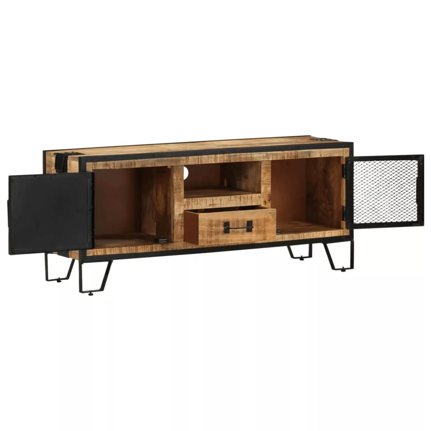 vidaXL TV-Schrank TV-Schrank 110x31x46 cm Raues Mangoholz Lowboard günstig online kaufen