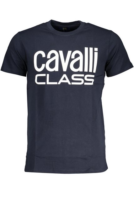 Cavalli Class T-Shirt Herren Kurzarm-Shirt in Blau mit Rundhals und günstig online kaufen