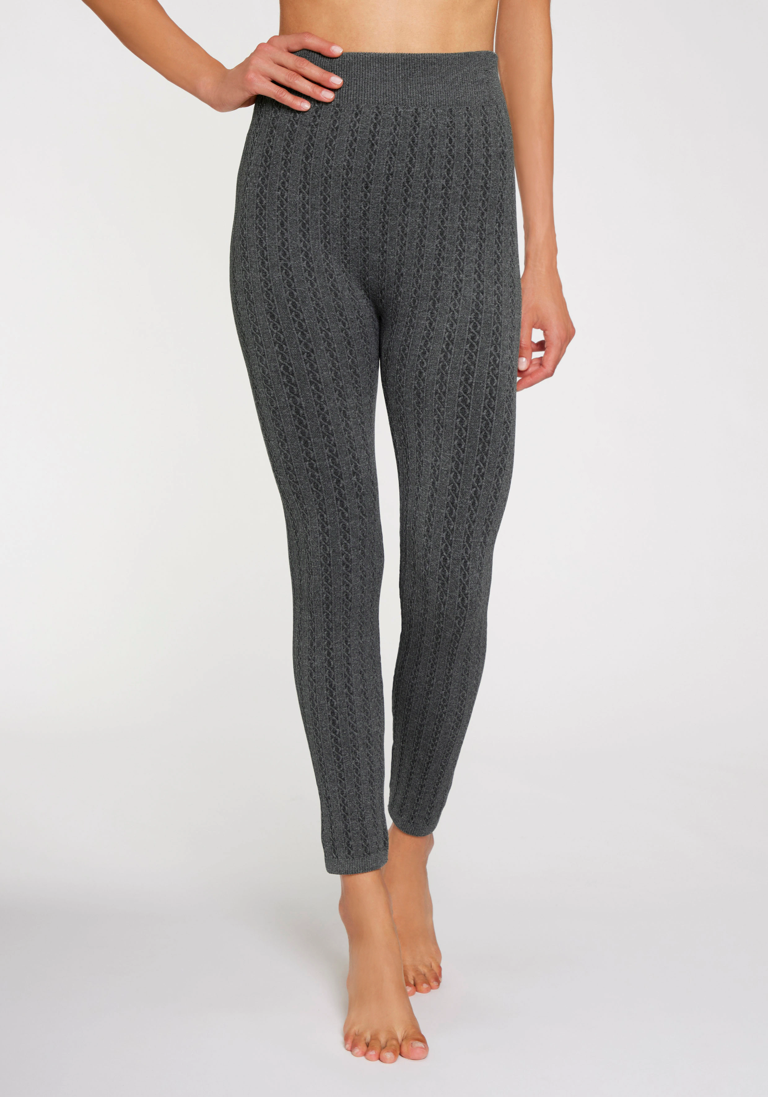 Lavana Strickstrumpfleggings mit Zopfmuster und innen günstig online kaufen