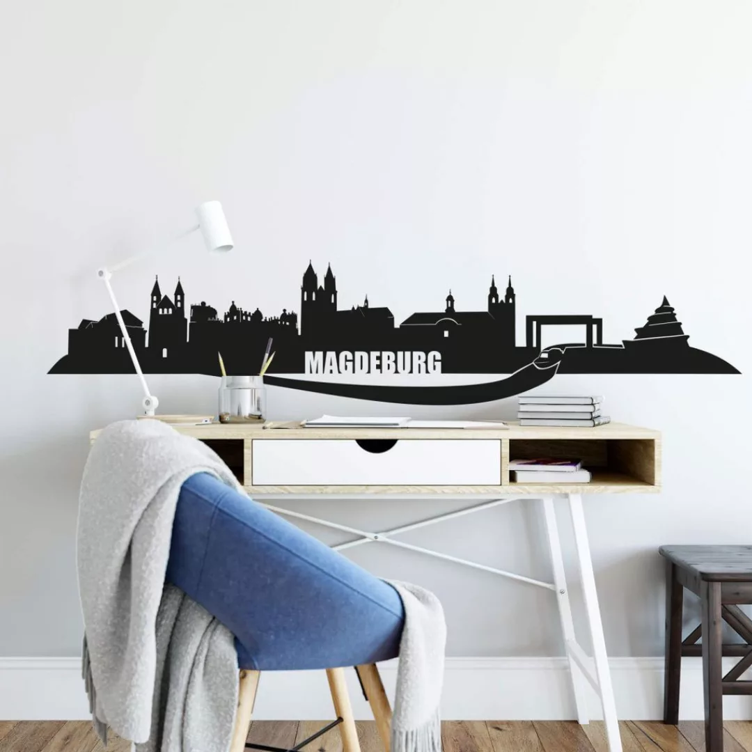 Wall-Art Wandtattoo "Stadt Skyline Magdeburg 120cm", (1 St.), selbstklebend günstig online kaufen