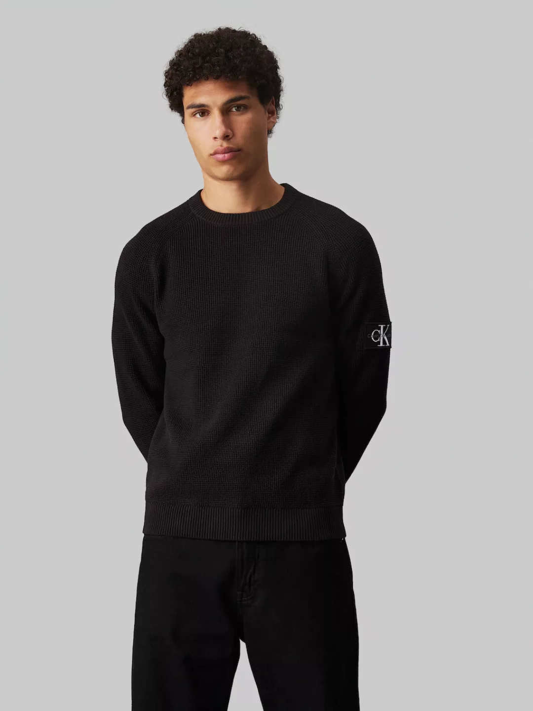 Calvin Klein Jeans Rundhalspullover "BADGE EASY SWEATER", mit Logopatch günstig online kaufen