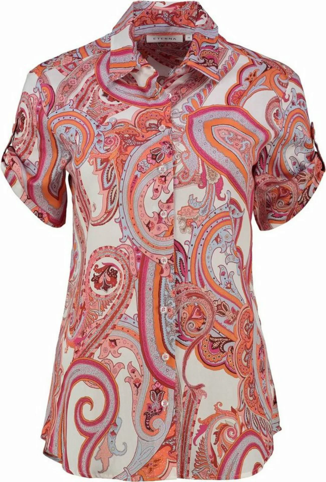 Eterna Klassische Bluse ETERNA Bluse orange paisley günstig online kaufen