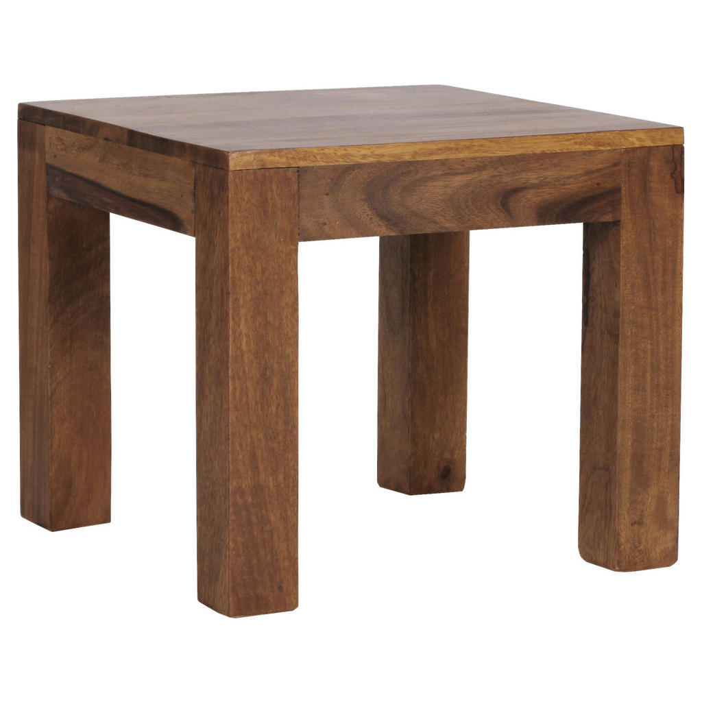 Couchtisch Massiv-Holz Sheesham 45 cm breit Wohnzimmer-Tisch Design dunkel- günstig online kaufen