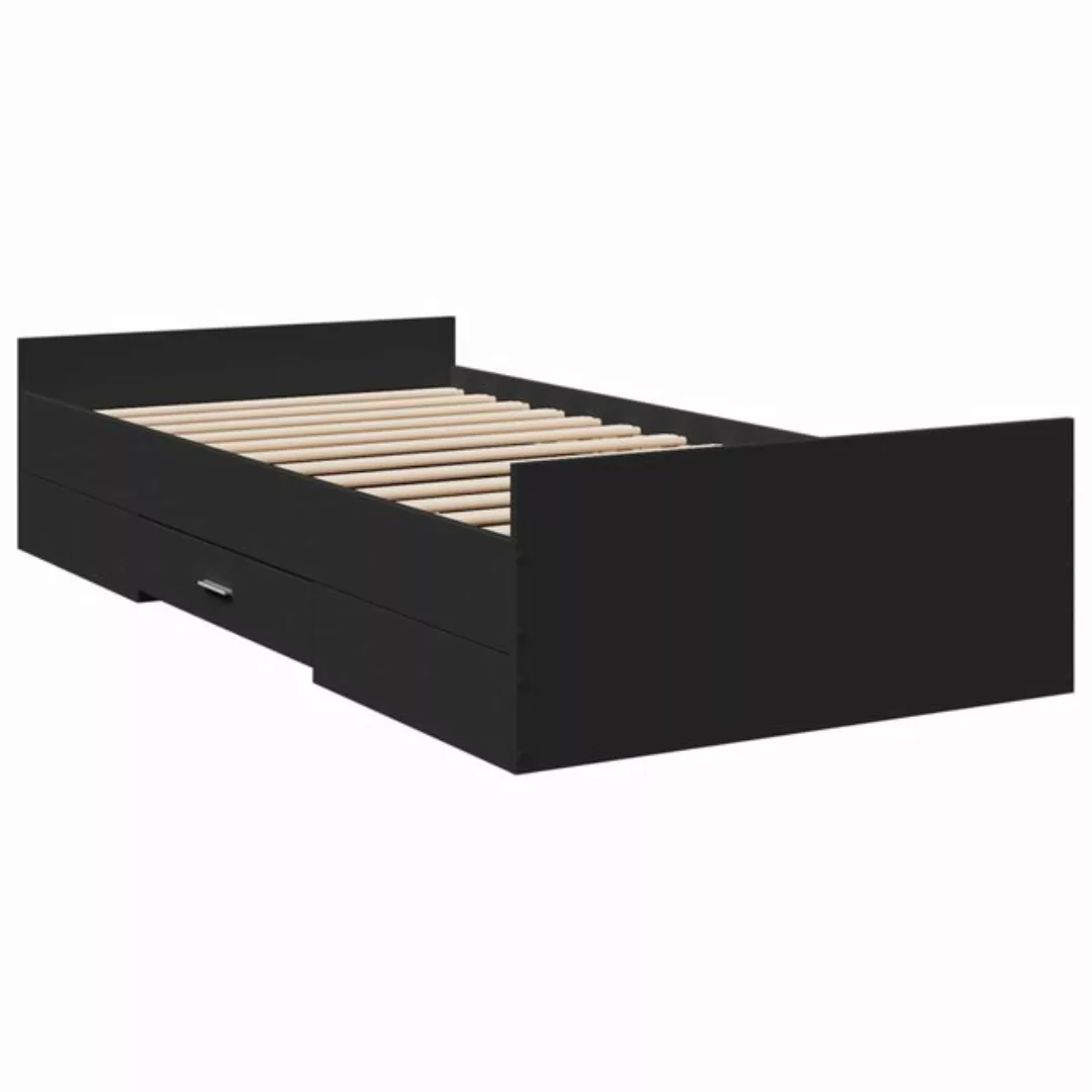 vidaXL Bett Bettgestell mit Schubladen Schwarz 90x190 cm Holzwerkstoff günstig online kaufen