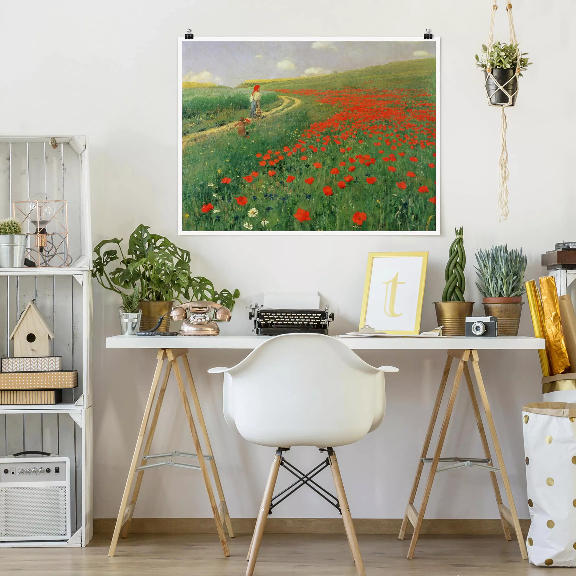 Poster Blumen - Querformat Pál Szinyei-Merse - Sommerlandschaft mit blühend günstig online kaufen